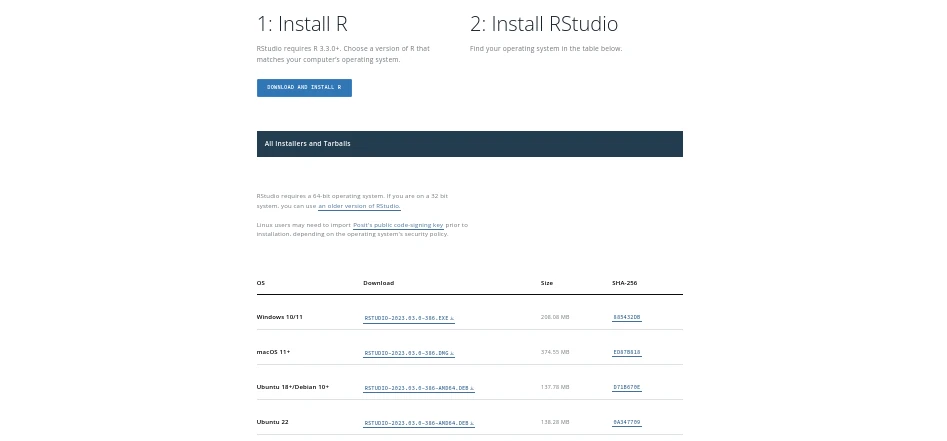 We use [RStudio](https://posit.co/download/rstudio-desktop/) from Posit, but you can use any editor.