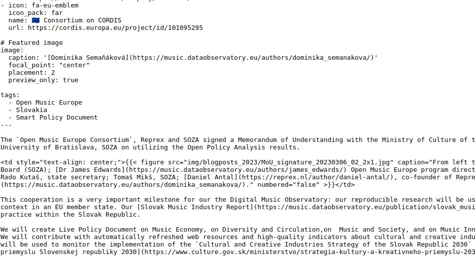 Our entire website is created from simple markdown text. See Chapter  [13](https://manual.dataobservatory.eu/publishing).